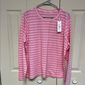 Vineyard Vines Pink Striped Long Sleeve Tee